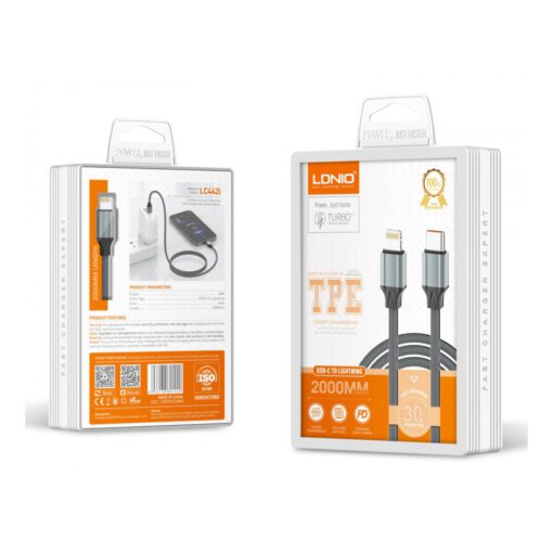 LC442i |LDNIO Original 30W Fast Charging PD QC Usb Data Type C To lightning  Charger Cable For iPhone 2M - Image 11