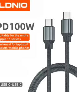 LC442C-100W | كابل بيانات للشحن السريع ، بقدرة 100 وات من النوع C إلى نوع C بطول 2 متر مع ميزة منع ارتفاع درجة الحرارة