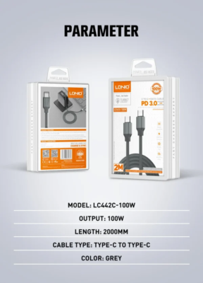 LDNIO | LC442C 100W High Power E-marker Chip Type-C to Type-C | 2M - Image 13