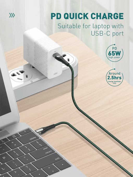 LC101 | LDNIO 65W Fast Charging PD Type C to Type C Cable — 1M - Image 6