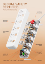 LDNIO | SC4408C Extension Power Socket 4AC 2USB+2USB-C Power Strip - Image 8