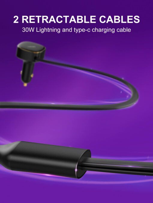 30W Wired Type-C OR Lightning Ultra Fast Car Charger C107 - Image 15