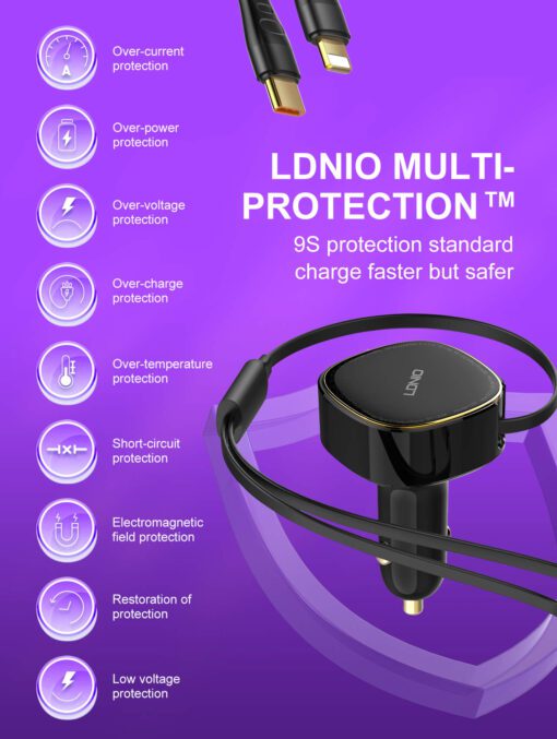 30W Wired Type-C OR Lightning Ultra Fast Car Charger C107 - Image 17