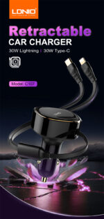 30W Wired Type-C OR Lightning Ultra Fast Car Charger C107 - Image 2