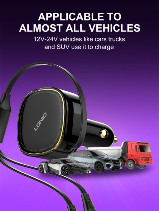 30W Wired Type-C OR Lightning Ultra Fast Car Charger C107 - Image 6