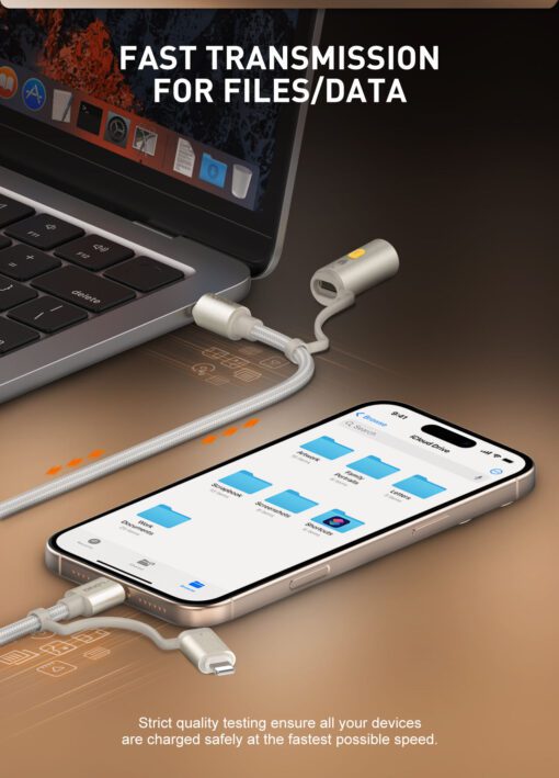 LDNIO | LC20  3in1 Lighting/USB-C to USB/C with Cigarette lighter GRAY - Image 8
