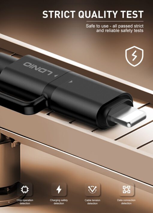 LDNIO | LC20  3in1 Lighting/USB-C to USB/C with Cigarette lighter GRAY - Image 7