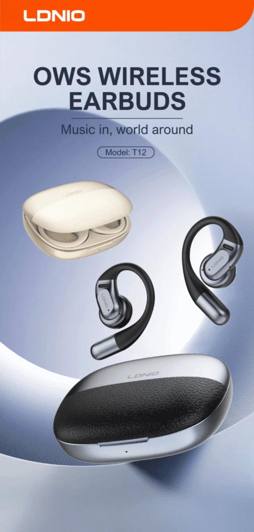 T12 | LDNIO Wireless Stereo BT Earbuds Over-Ear Headphones | black - Image 5