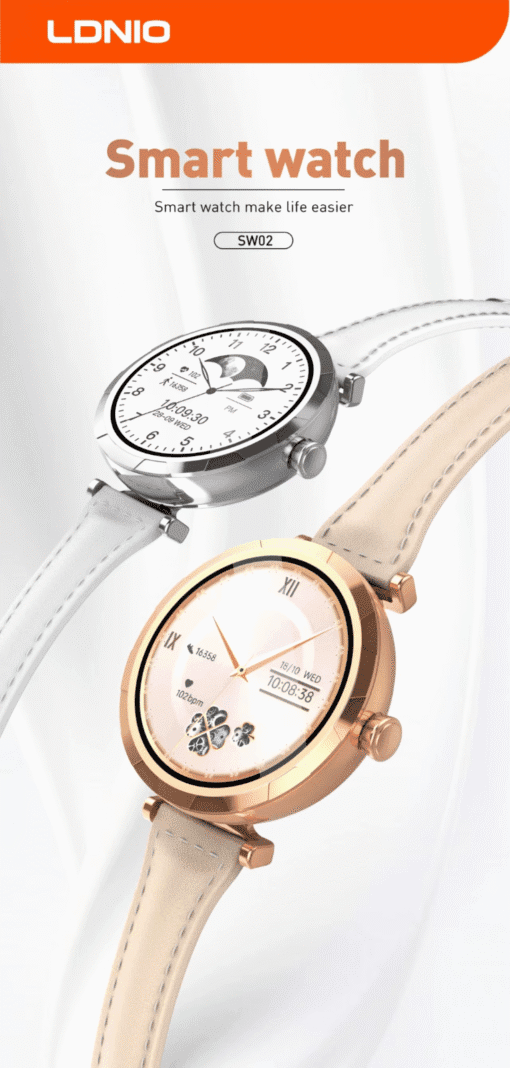 SW02 | LDNIO Compact and Round Smart Watch GOLD - Image 10