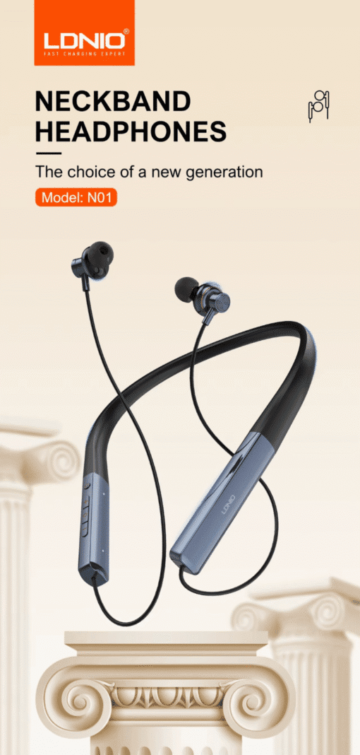 N01 | LDNIO Wireless stereo headset Neckband bluetooth headset Blue - Image 3