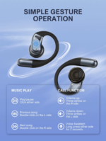 T12 | LDNIO Wireless Stereo BT Earbuds Over-Ear Headphones | black - Image 2