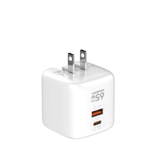 ⁦Q2617 | شاحن بقوة 65W | شحن فائق السرعة للهواتف واللاب توب بمنفذ Type-C و QC3.0⁩ - الصورة ⁦4⁩