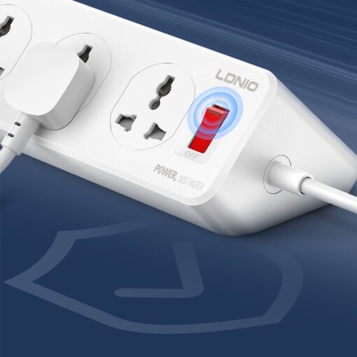 ⁦SC10610C | الاصدار الجديد مشترك كهرباء بـ 10 منافذ للكهرباء (3 منافذ تايب سي و3 منافذ يو اس بي)⁩ - الصورة ⁦3⁩