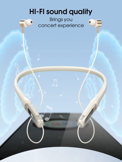 LDNIO | N03 Wireless stereo headset Neckband bluetooth headset N03 color white - Image 4