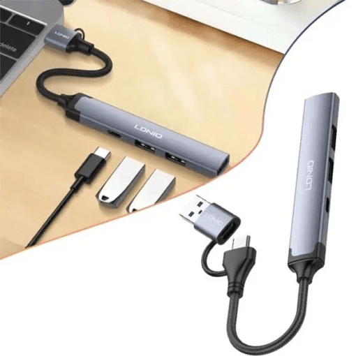 Ldnio | DS-64C 4-in-1 USB/Type-C Hub Adapter - Image 3