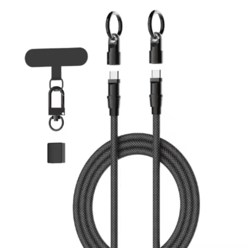 LDNIO LC22C 65W Fast Charging Nylon Lanyard Type-C Data Cable 1.2M pink - Image 2