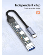 Ldnio Ds-74c Hub Usb-c Multi portas 3 TYPE-c + 1 Usb 3.0 - Image 5