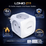 LDNIO | Z11 EU Socket Adapter 4 AC outlets