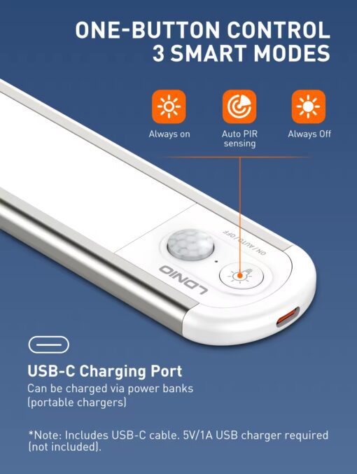 ⁦Y6 | لدنيو كشاف LED ذكي مغناطيسي بمستشعر حركة PIR – بطارية 1500mAh⁩ - الصورة ⁦14⁩