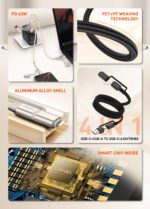 LC16 | LDNIO  65W 4-in-1 Fast Charging Cable USB-C /Lighting to USB-A/USB-C 1.2M - Image 2
