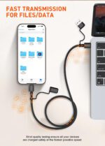 LC16 | LDNIO  65W 4-in-1 Fast Charging Cable USB-C /Lighting to USB-A/USB-C 1.2M - Image 4