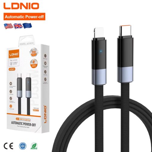LC241i | LDNIO Automatic power-off Charging cable 30W Type-C to lightning | 1M - Image 2