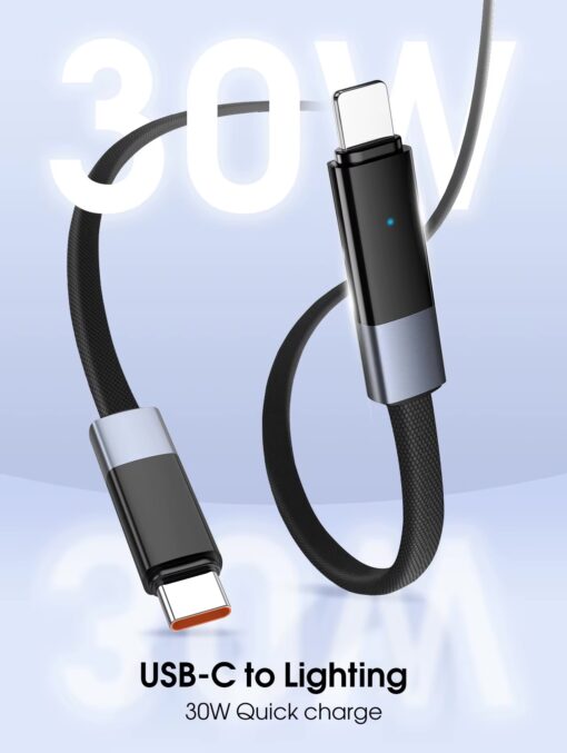 LC241i | LDNIO Automatic power-off Charging cable 30W Type-C to lightning | 1M - Image 5