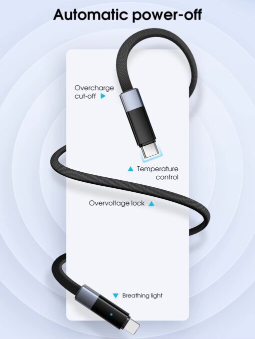 LC241i | LDNIO Automatic power-off Charging cable 30W Type-C to lightning | 1M - Image 6