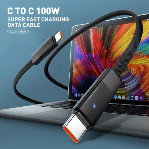LC241C-100W | LDNIO Automatic power-off Charging cable Type-C to Type-C | 1M - Image 5