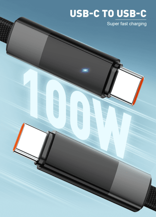 LC241C-100W | LDNIO Automatic power-off Charging cable Type-C to Type-C | 1M - Image 3