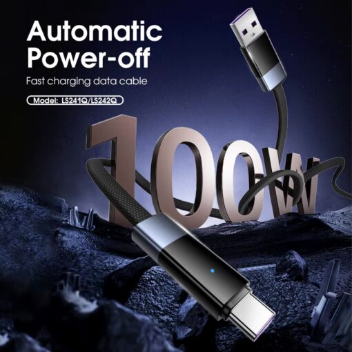 LS241Q LDNIO Automatic Power-Off Charging Cables usb to Type-C 1M 100W Fast Charging Data Cable - Image 2