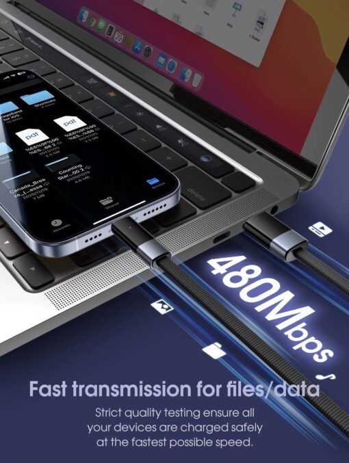 LS241Q LDNIO Automatic Power-Off Charging Cables usb to Type-C 1M 100W Fast Charging Data Cable - Image 5