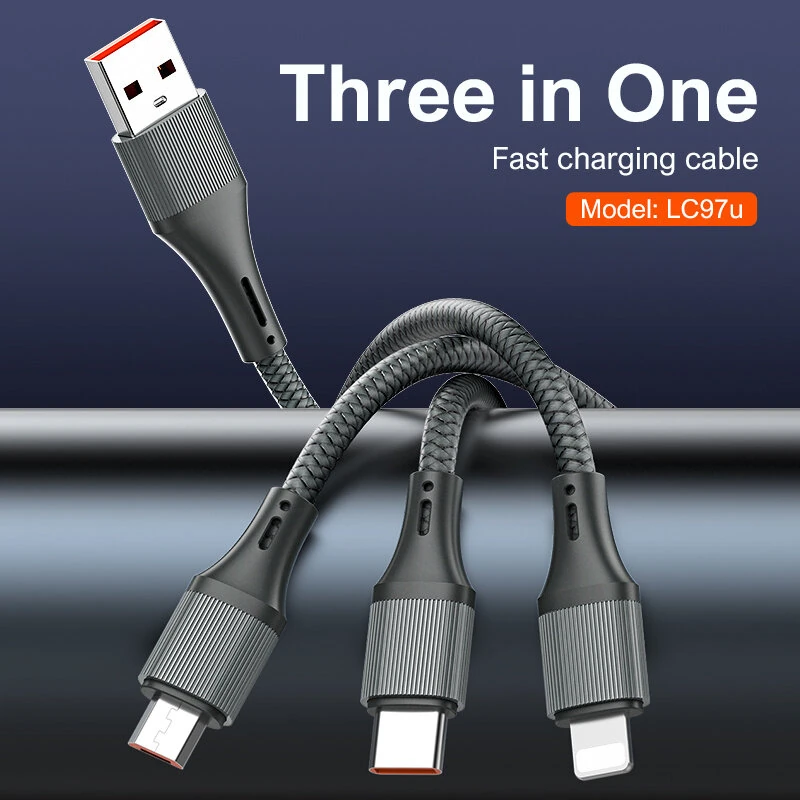 IMG_6887 LC97U | LDNIO 3 in 1 Fast Charging Cable 100W - Image 1