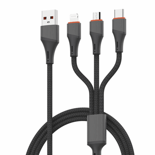 Ldnio | LC96u 3in1 Fast Charging Cable 1.2m USB to Lightning Micro-USB Type-C 5V/4.2A Max Nylon Braided USB Data Cable - Image 3