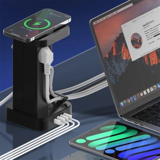 SEW4485 | LDNIO Multiple 2500w Tower Power Strip 32W USB Output With Wireless Charging - Image 10
