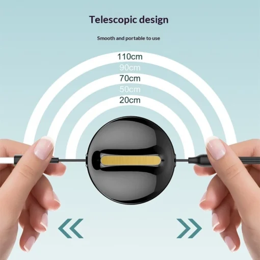 LC90A | LDNIO 3 IN1 Retractable data cable| color | white - Image 6