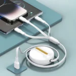LC90A | LDNIO 3 IN1 Retractable data cable| color | white - Image 4