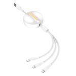 LC90A | LDNIO 3 IN1 Retractable data cable| color | white - Image 3