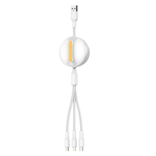 LC90A | LDNIO 3 IN1 Retractable data cable| color | white - Image 2
