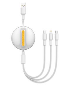 LC90A | LDNIO 3 IN1 Retractable data cable| color | white