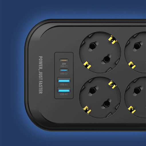 LDNIO SE6403C EU Plug Extension Power Socket 6 Way Outlet 4 USB Port 3.4A Surge Protector Electric Power Strip - Image 12