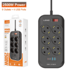 LDNIO SE6403C EU Plug Extension Power Socket 6 Way Outlet 4 USB Port 3.4A Surge Protector Electric Power Strip