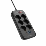 LDNIO SE6403C EU Plug Extension Power Socket 6 Way Outlet 4 USB Port 3.4A Surge Protector Electric Power Strip - Image 6