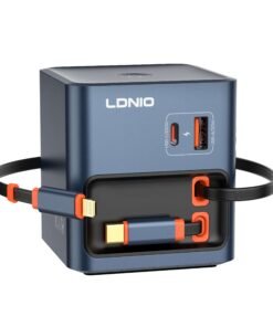 LDNIO | Q16 100W GaN Desktop Fast Charger with Dual Retractable Cables