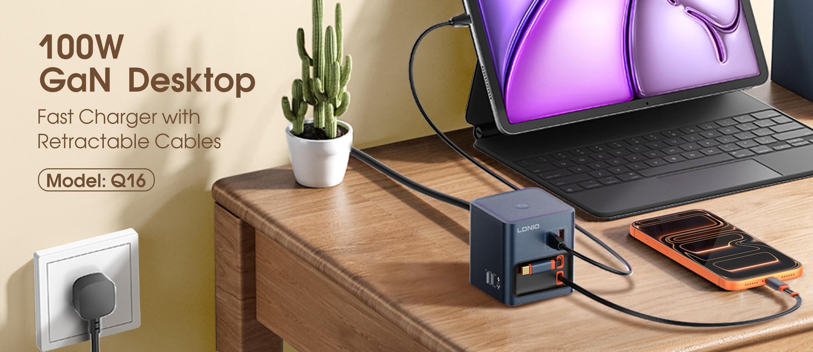 LDNIO Q16 100W GaN Desktop Charger