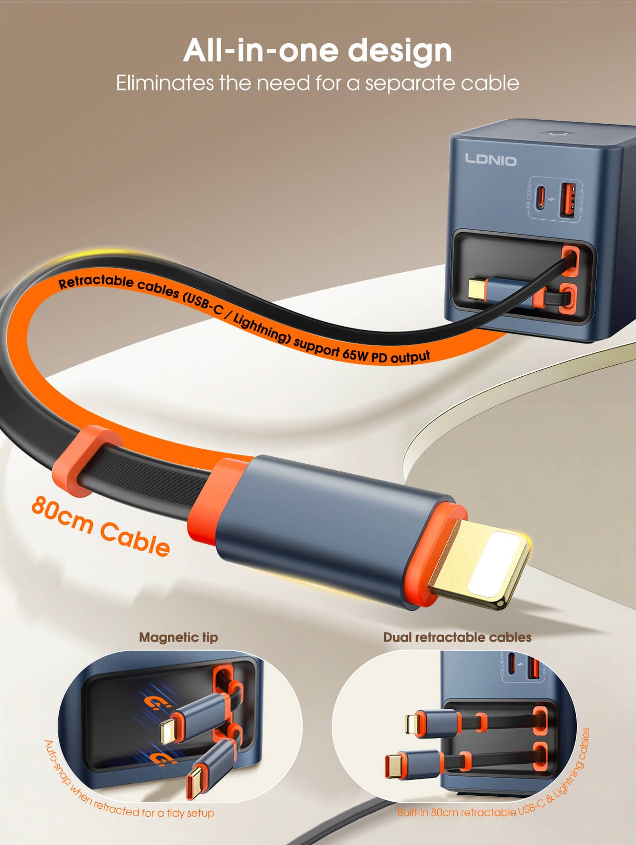 All-In-One Dual Retractable Cables