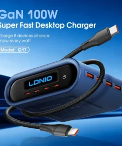 LDNIO Q17 GaN 100W Desktop Charger – 8-Device Fast Charger